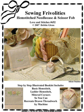#652 Sewing Frivolities Hemstitched Needle Case and Scissor Fob